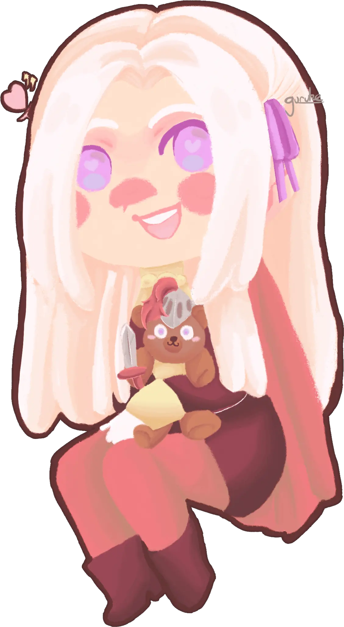 I Drew Edelgard With A Teddybear K Png Ms Paint Transparent