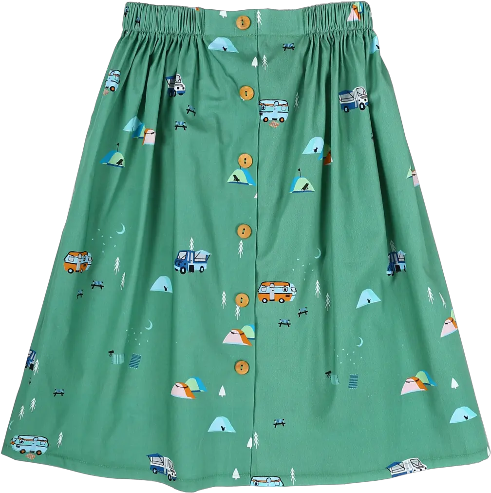 Download Sea Apple Campsite Green Button Down Midi Skirt Midi Skirt Png Green Button Png