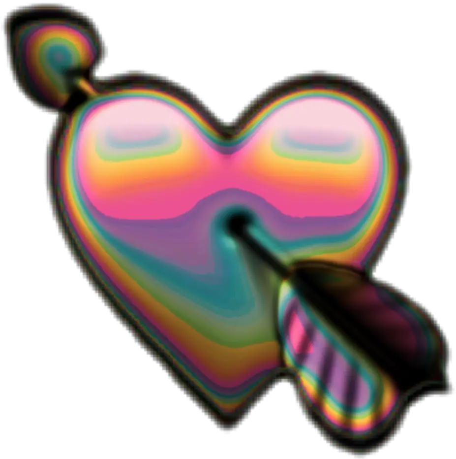Holo Holographic Heart Hearts Arrow Heart With A Arrow Emoji Png Arrow Emoji Png png