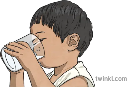 Child Drinking Glass Of Milk Illustration Twinkl Cartoon Png Glass Of Milk Png