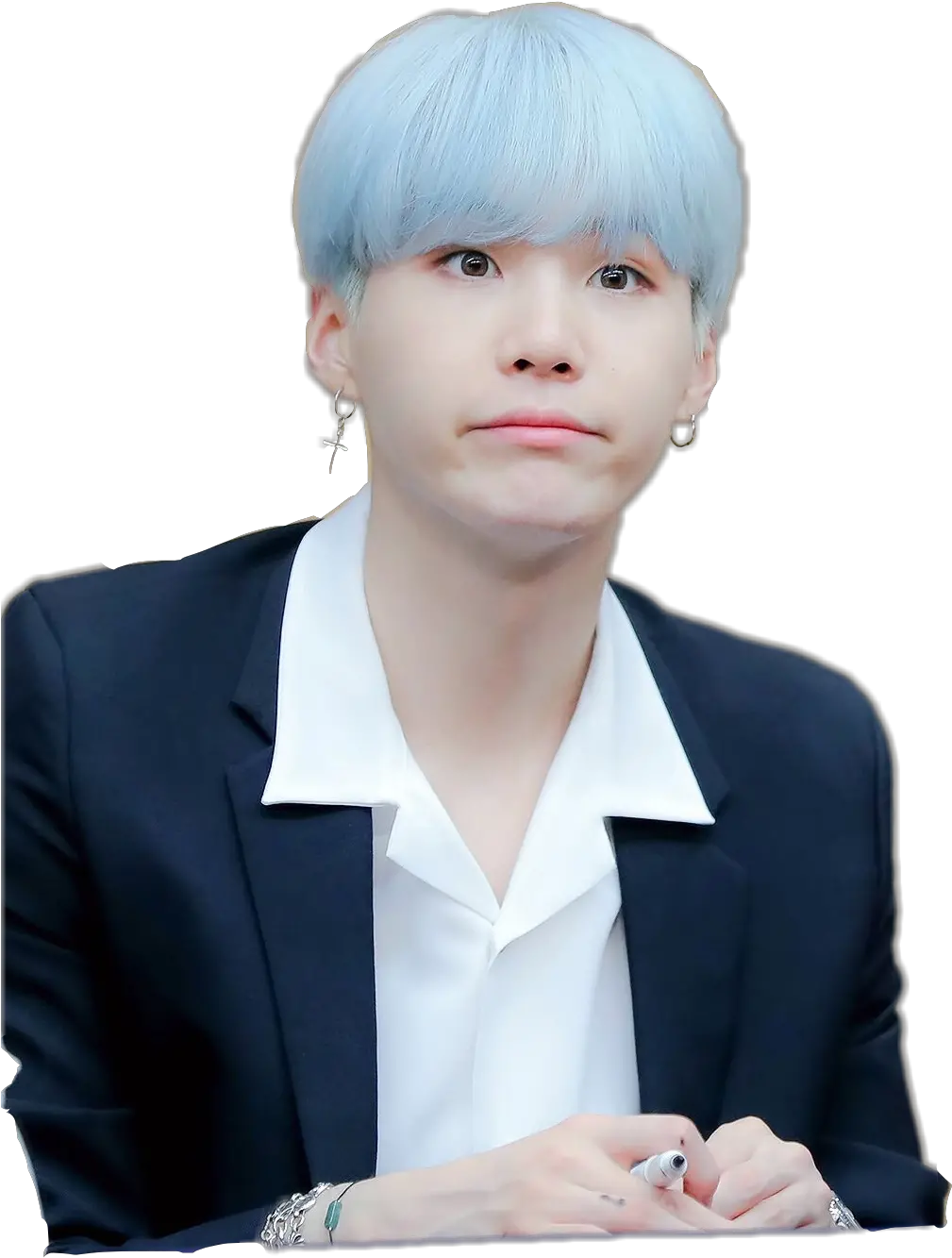 Bts Yoongi Minyoongi Shook Bluehair Bts Min Yoongi Png Yoongi Png