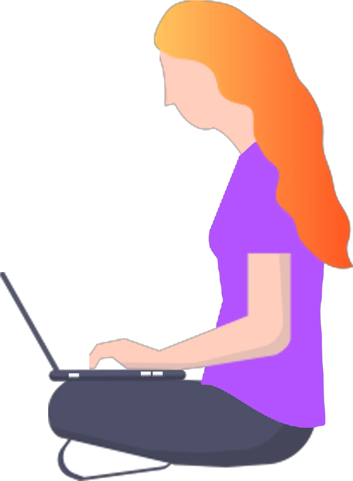 Flat Play Computer Girl Original Png And Psd Computer Menina No Computador Png Computer Clipart Png png