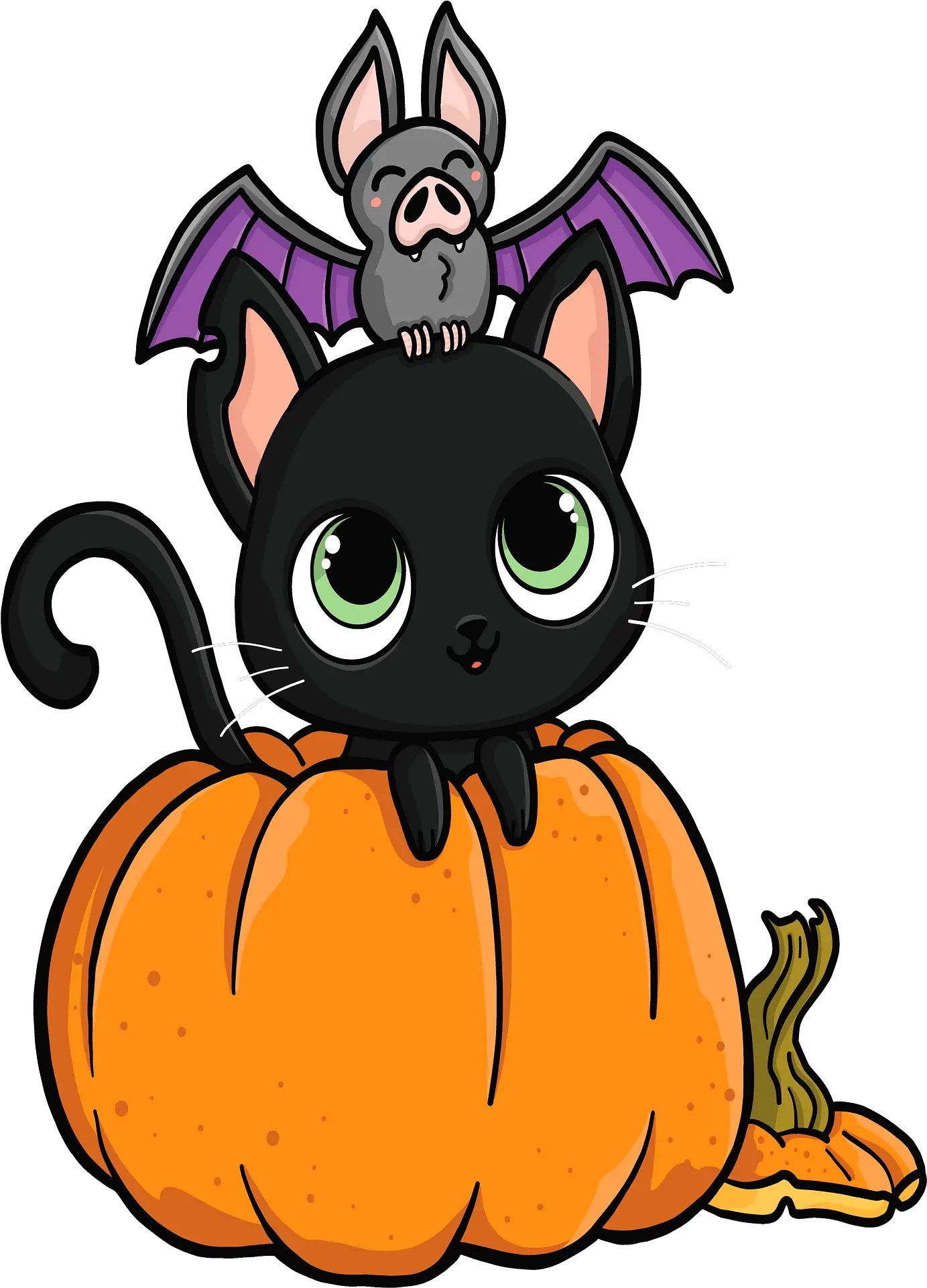Halloween Cat And Bat Clipart Cute Halloween Cat Clipart Png Halloween Cat Png png