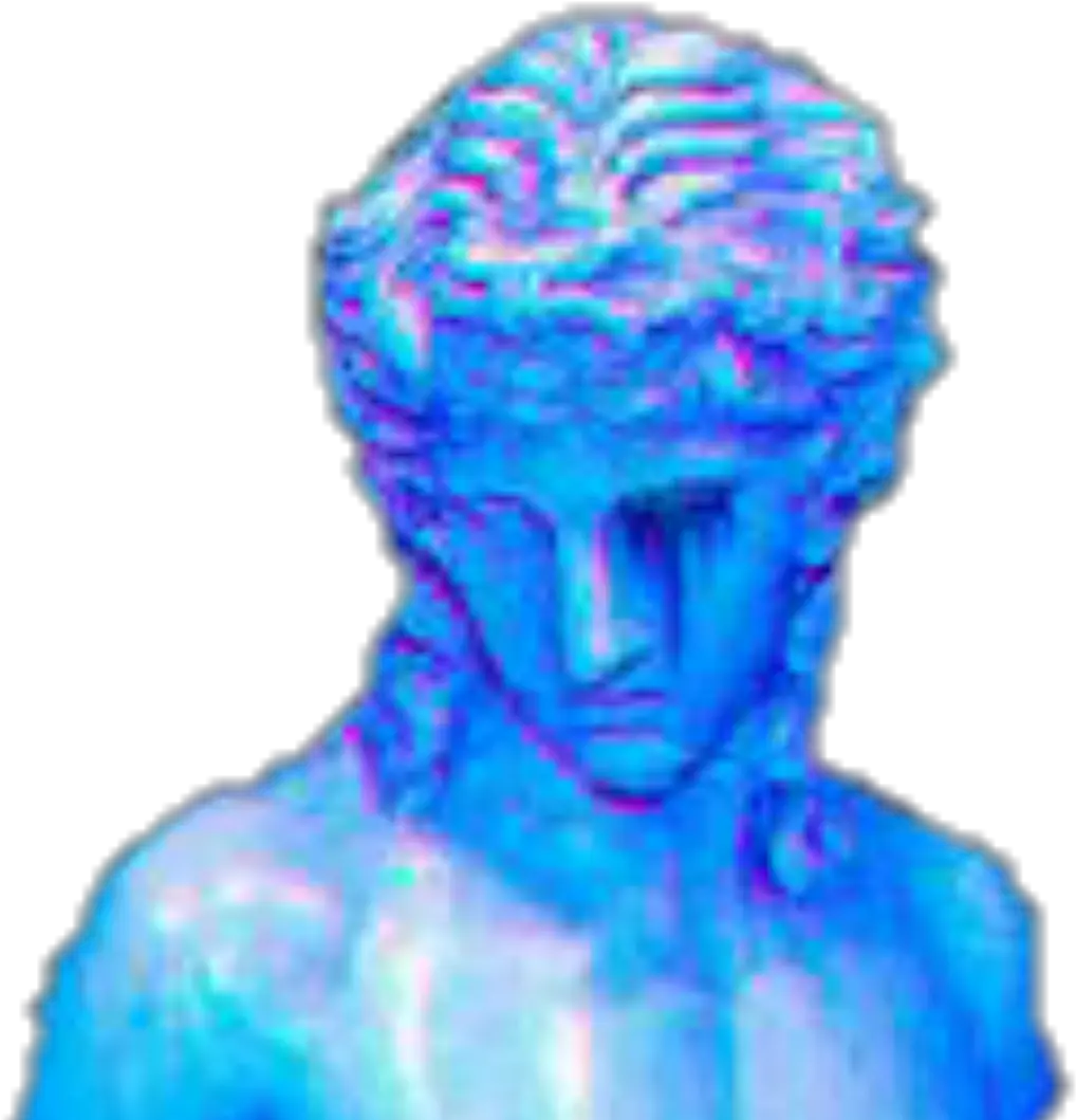 Download Hd Art Vaporwave Lofi Sculpture Angel Blue Vaporwave Blue Aesthetic Png Sculpture Png