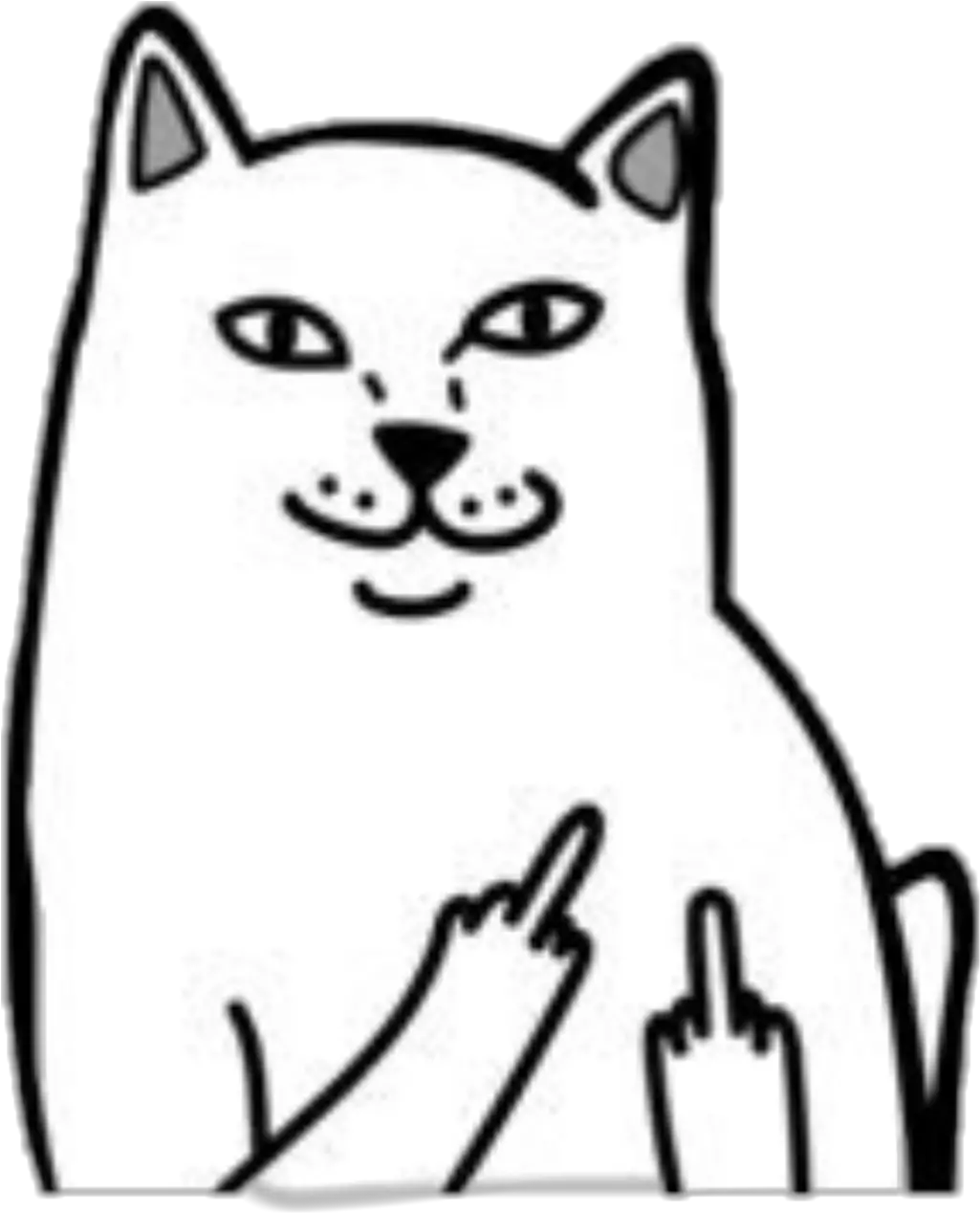 Cat Fuck Hand Sticker White Black Aesthetic Cat Cat Sticking Middle Finger Png Cat Png Image png