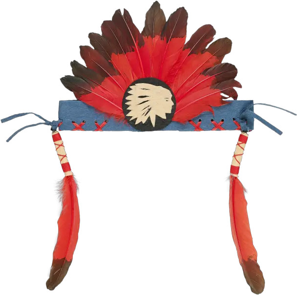 Anoki Indian Feather Head Band Red Black Indian Feather Headband Png Black Feather Png