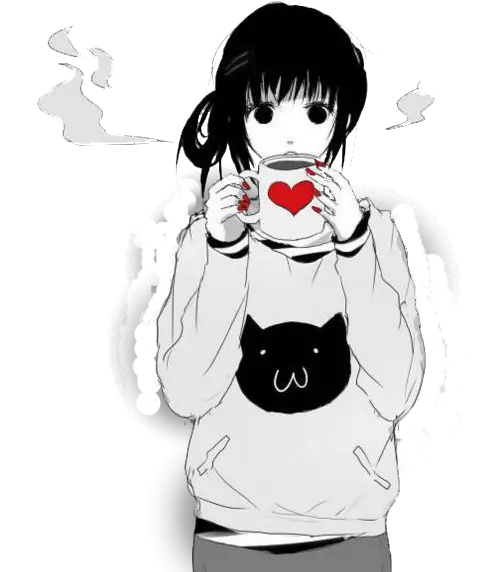 Cool Anime Png Anime Girl With Hot Chocolate Cool Png Images