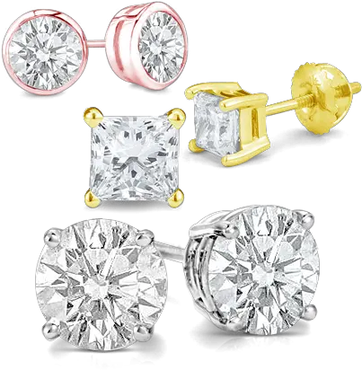 Classic Diamond Stud Earrings Jewelry Icon Stud Earrings Png Diamond Earring Png