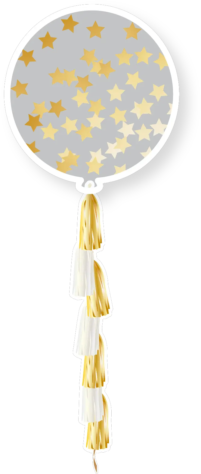 36 Transparent Balloon W Golden Star Confetti U0026 Tassle 1pc Balloon Png Confetti Transparent