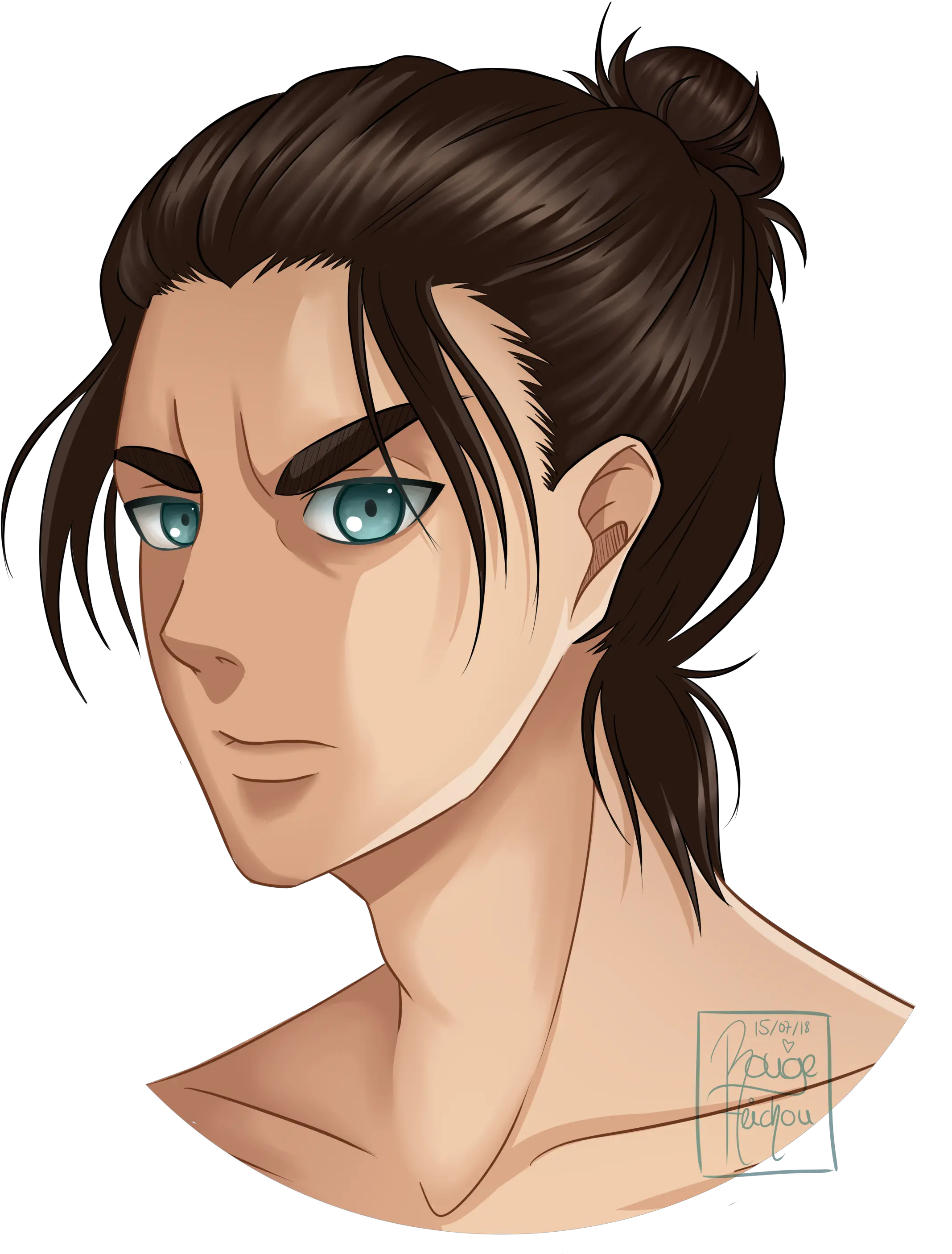 Download View Fullsize Eren Jaeger Man Bun Anime Characters Png Eren Png