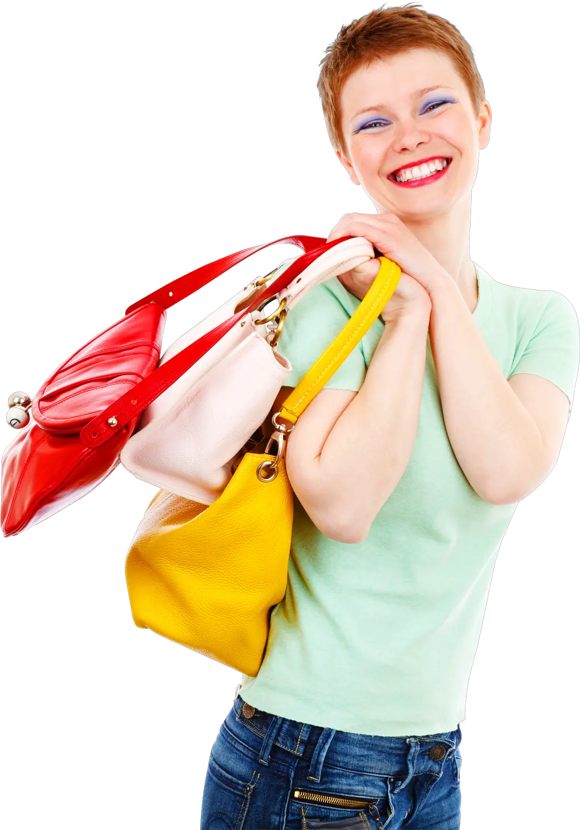 Fashion Woman Holding Handbags Png Woman With Bag Png Purse Png