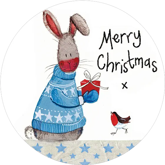 Rabbit With Present Christmas Gift Tag Alex Clark Art Cartoon Png Gift Tag Png