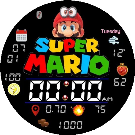 Super Mario By Asoo Amazfit Gtr Amazfit Xiaomi Honor Circle Png Super Mario Transparent