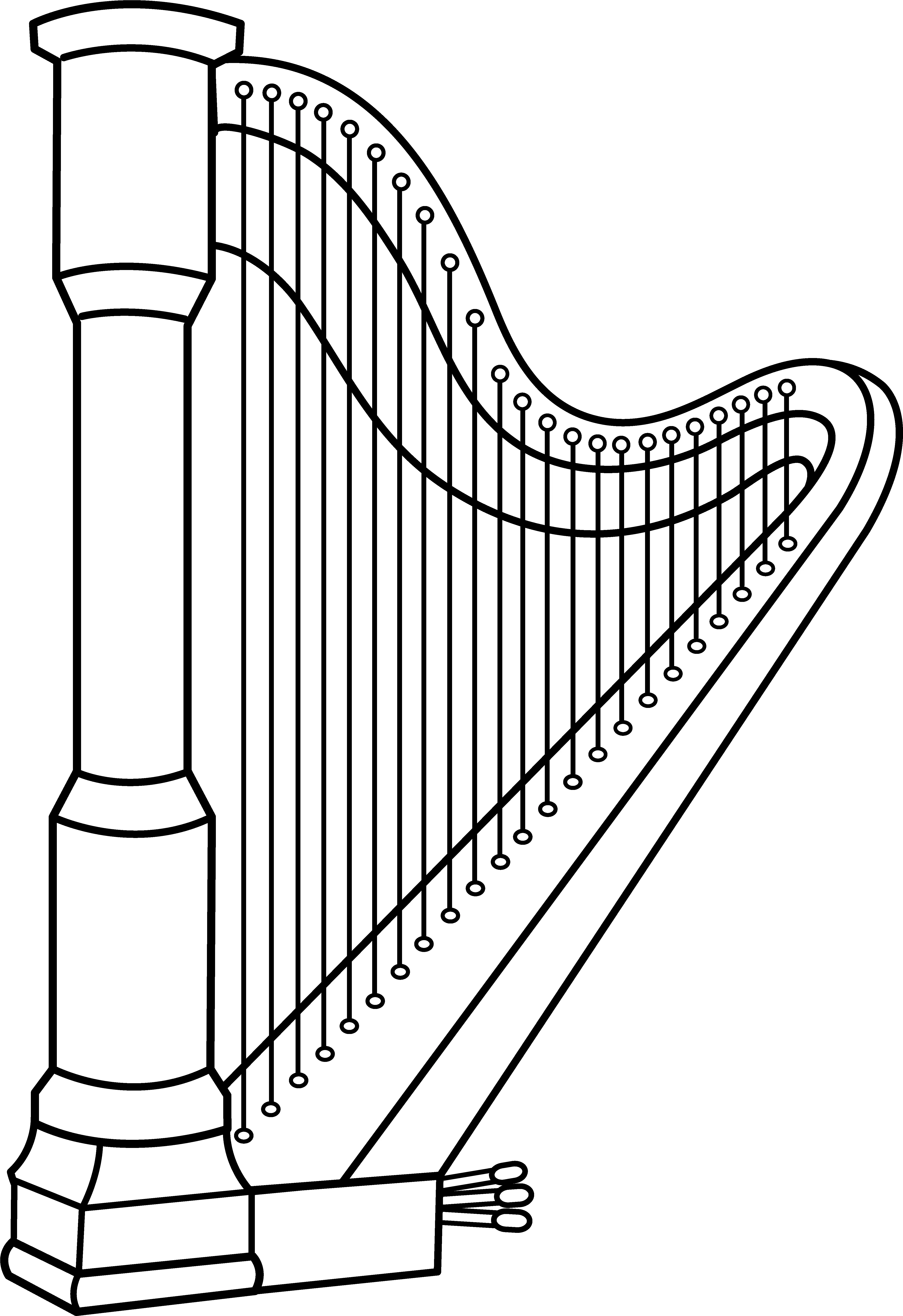 Download Hd Musical Harp Line Art Harp Clip Art Clipart Harp Png Harp Png