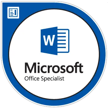 Microsoft Badges Credly Microsoft Office Specialist Word Png Microsoft Word 2016 Icon