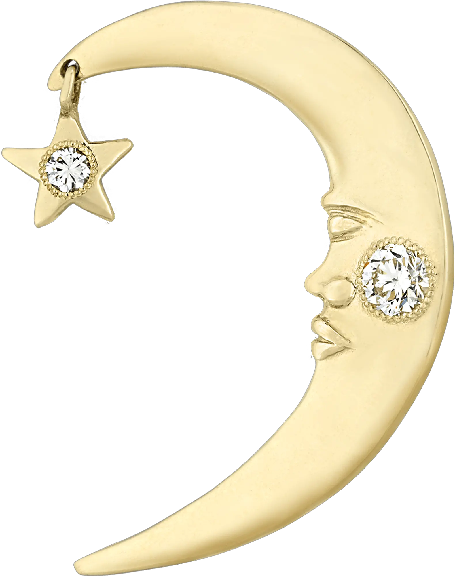 Princeu0027s Gold And Diamond Crescent Moon Ear Cuff Solid Png Cresent Moon Icon