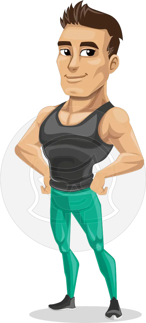 Muscle Gym Instructor Cartoon Vector Character Aka Jim Graphicmama Gym Cartoon Characters Png Gym Png