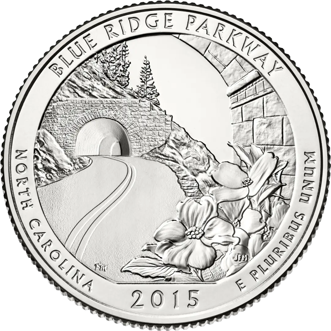 Blue Ridge Parkway Quarter Denver Mint Blue Ridge Parkway Quarter Png Quarter Png