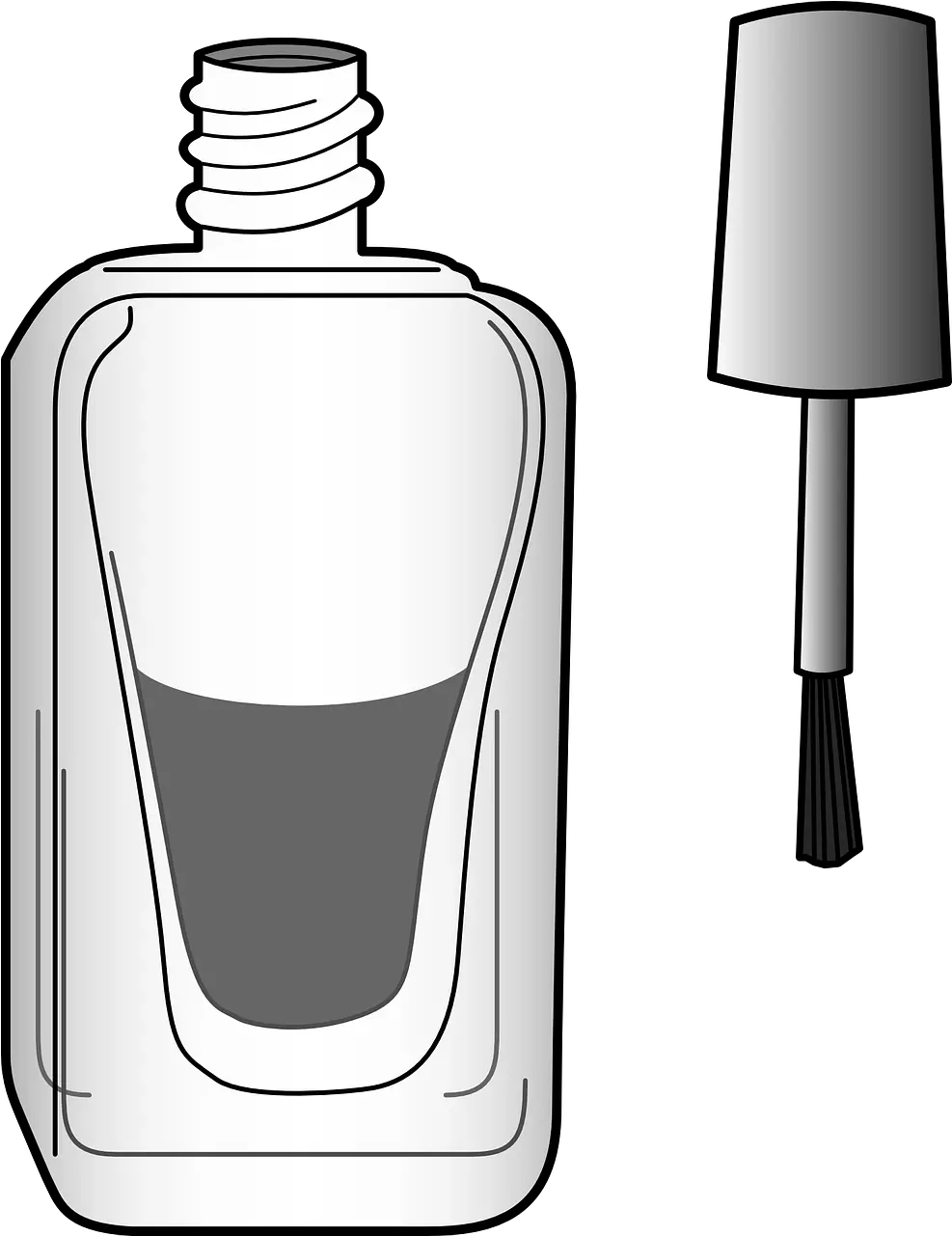 Brush Bottle Nail Free Vector Graphic On Pixabay Nail Polish Clipart Black And White Png Bottle Png