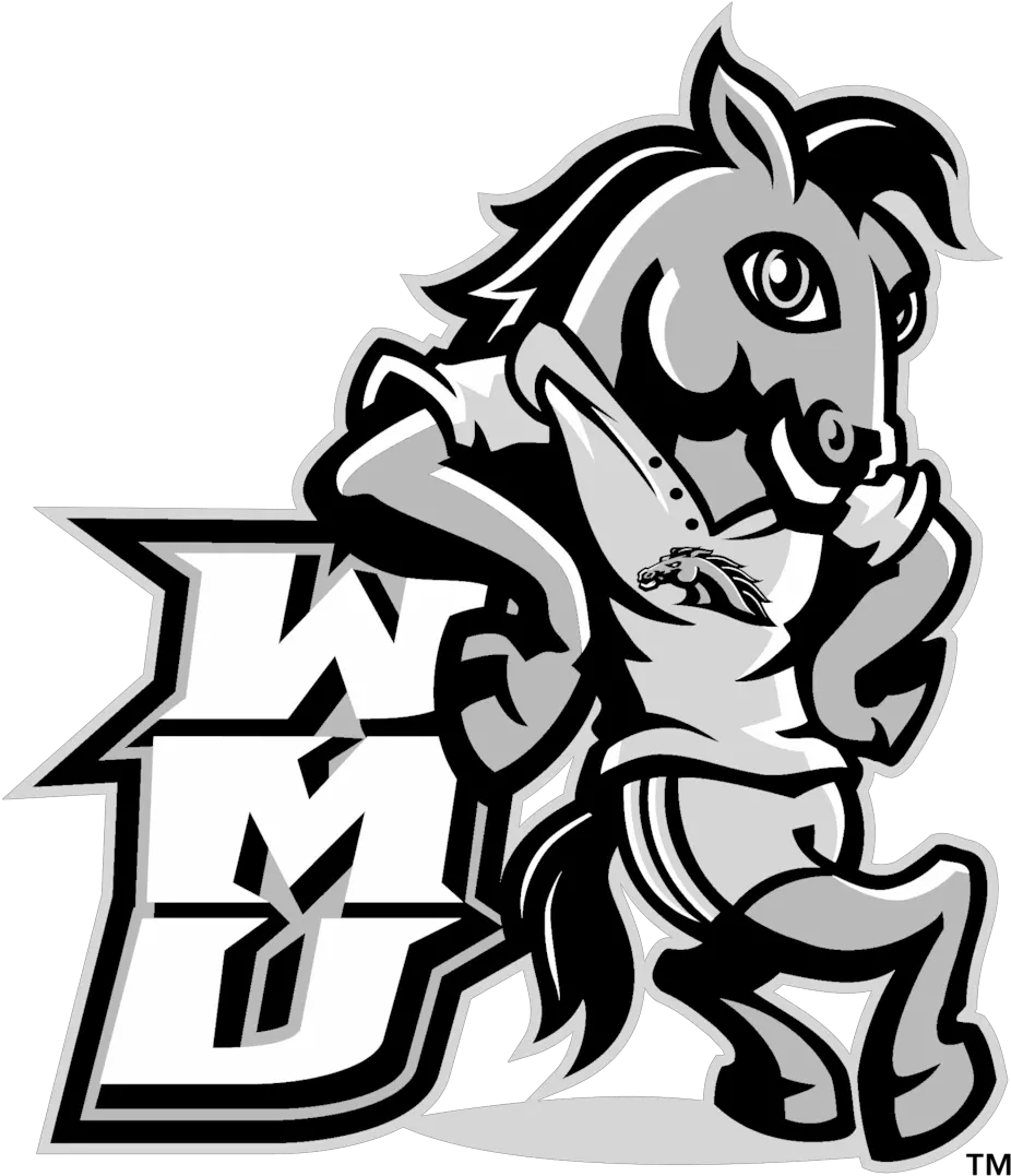 Wmu Broncos Logo Black And White 2 U2013 Brands Logos Western Michigan University Logo Png Broncos Icon