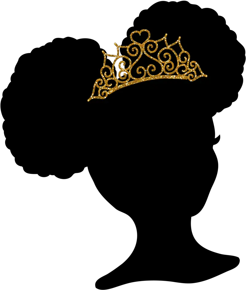 Pageant Crown Png Goldcrownafropuffs Little Black Girl Silhouette Black Woman With Crown Afro Transparent