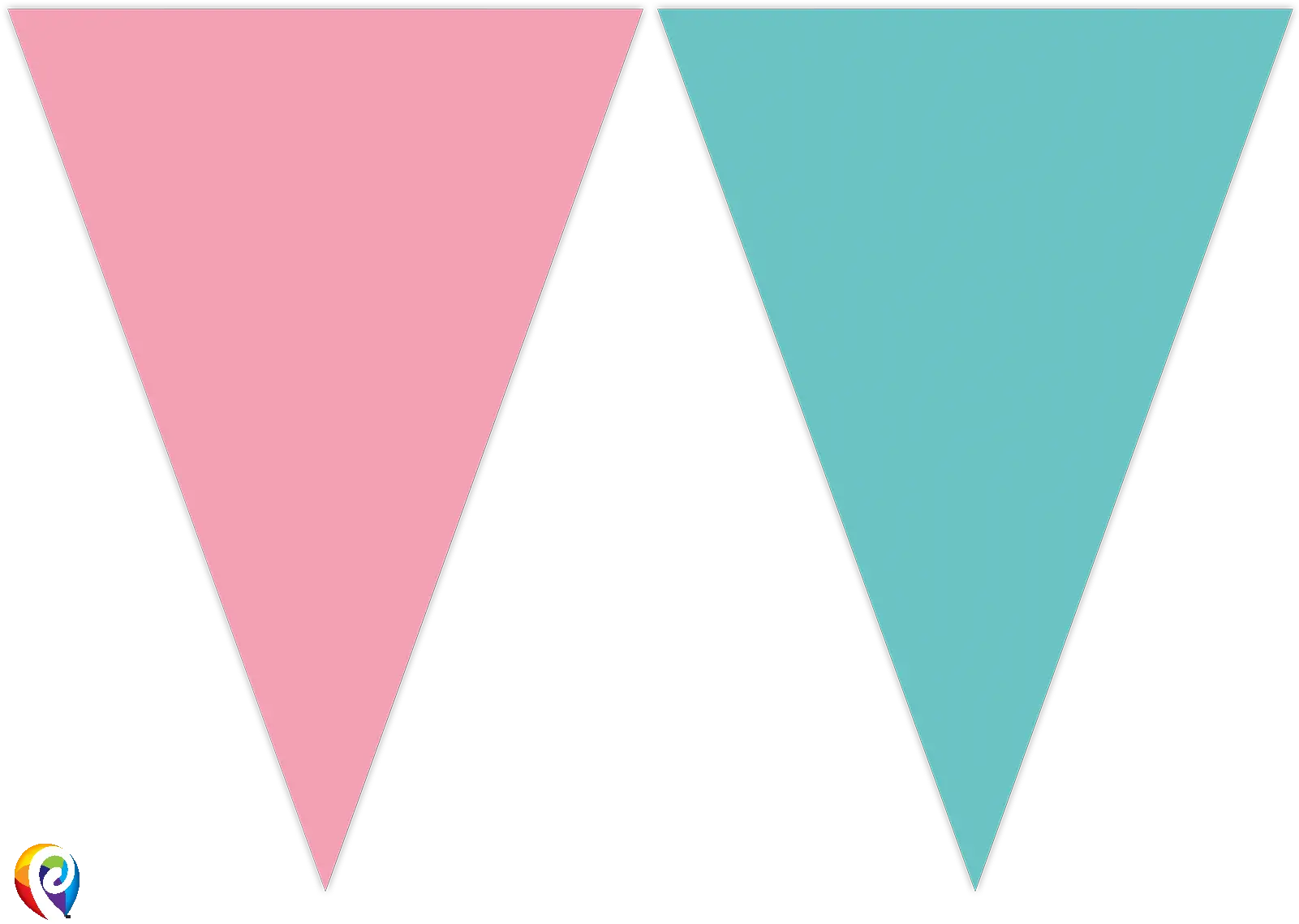 Pink Turquoise Party Flag Bunting Blue Pink Party Flags Png Flags Png