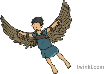 Icarus With Wings Illustration Twinkl Icarus Cartoon Png Cartoon Wings Png