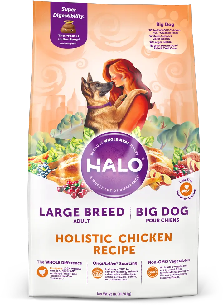 Halo Big Dog Holistic Chicken Recipe For Large Breed Dogs Halo Dog Food Png Dog Food Png png