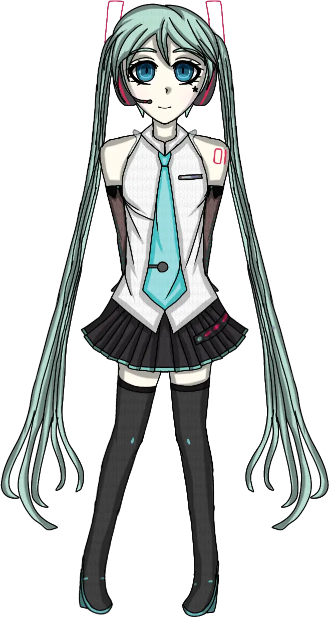 Hatsune Miku As A Danganronpa Sprite Vocaloid Fictional Character Png Vocaloid Icon