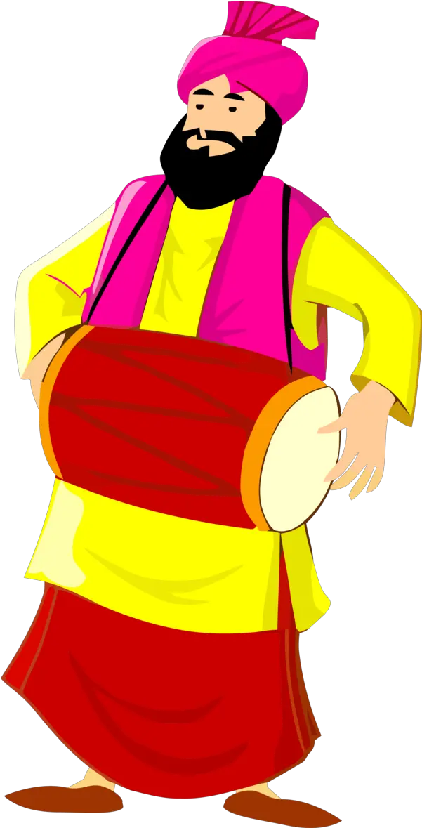 Lohri Cartoon Hand Drum Indian Musical Instruments For Happy Traditional Png Cartoon Hand Png