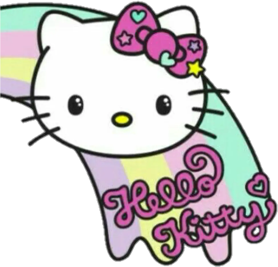 Download Hellokitty Kitty Kawaii Png Pastel Rainbow