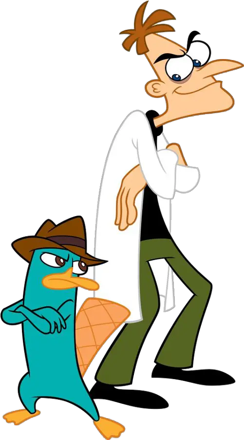 Doof E Perry Promocional 1png Phineas Ferb Right In Phineas Et Ferb Mechant Platypus Png