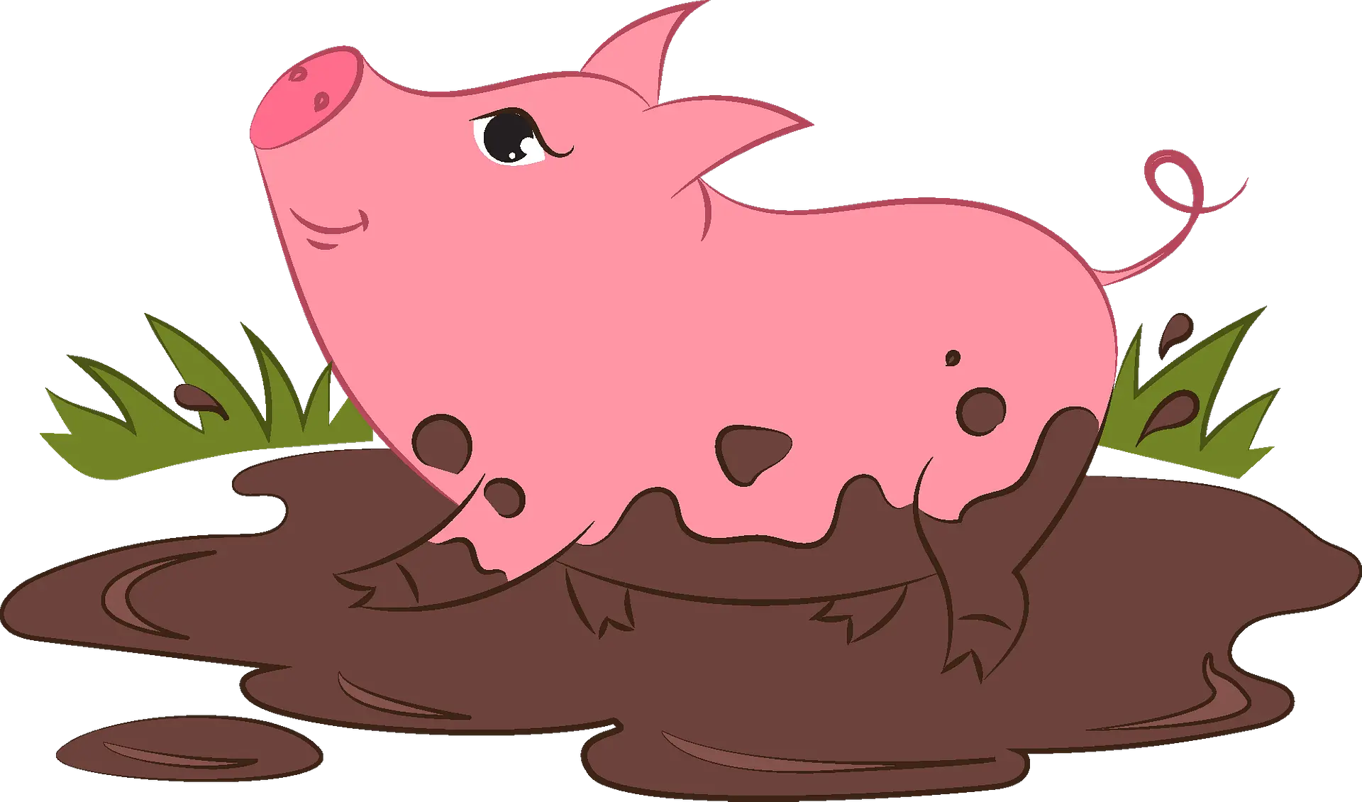 Pig In A Mud Puddle Clipart Pig In The Mud Clipart Png Puddle Png