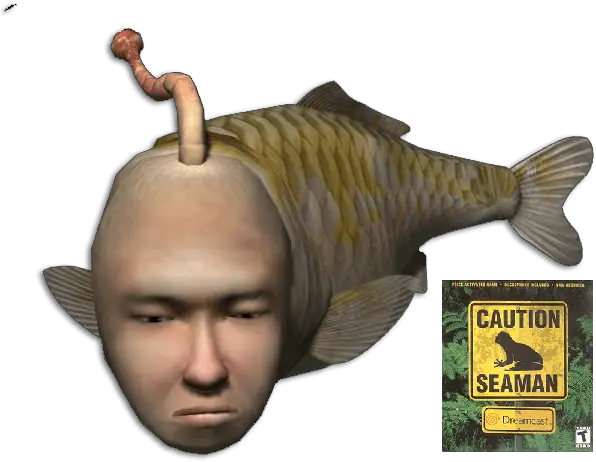 Caution Seaman Dreamcast Sega Video Game Fish Png Dreamcast Png