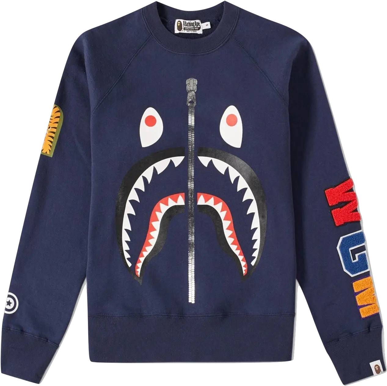 Download Bape Shark Crewneck Sweater Bape Camo Shark T Shirt Blue Png Bape Shark Png