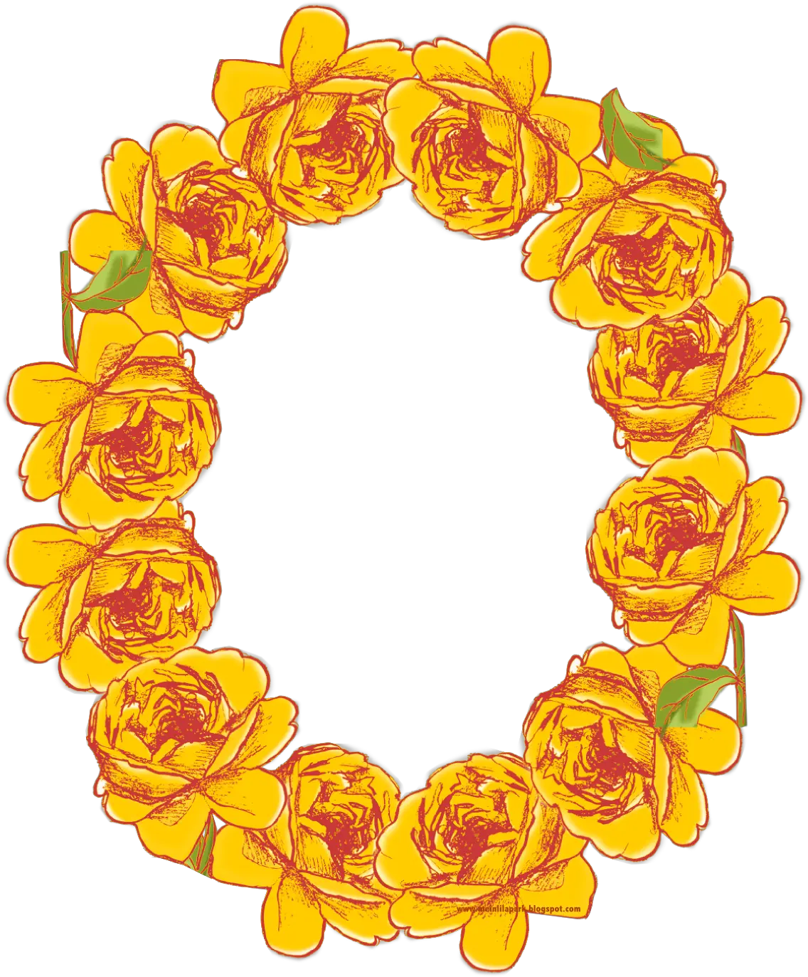 Meinlilapark Free Digital Oval Yellow Rose Flower Frame In Portable Network Graphics Png Oval Frame Png