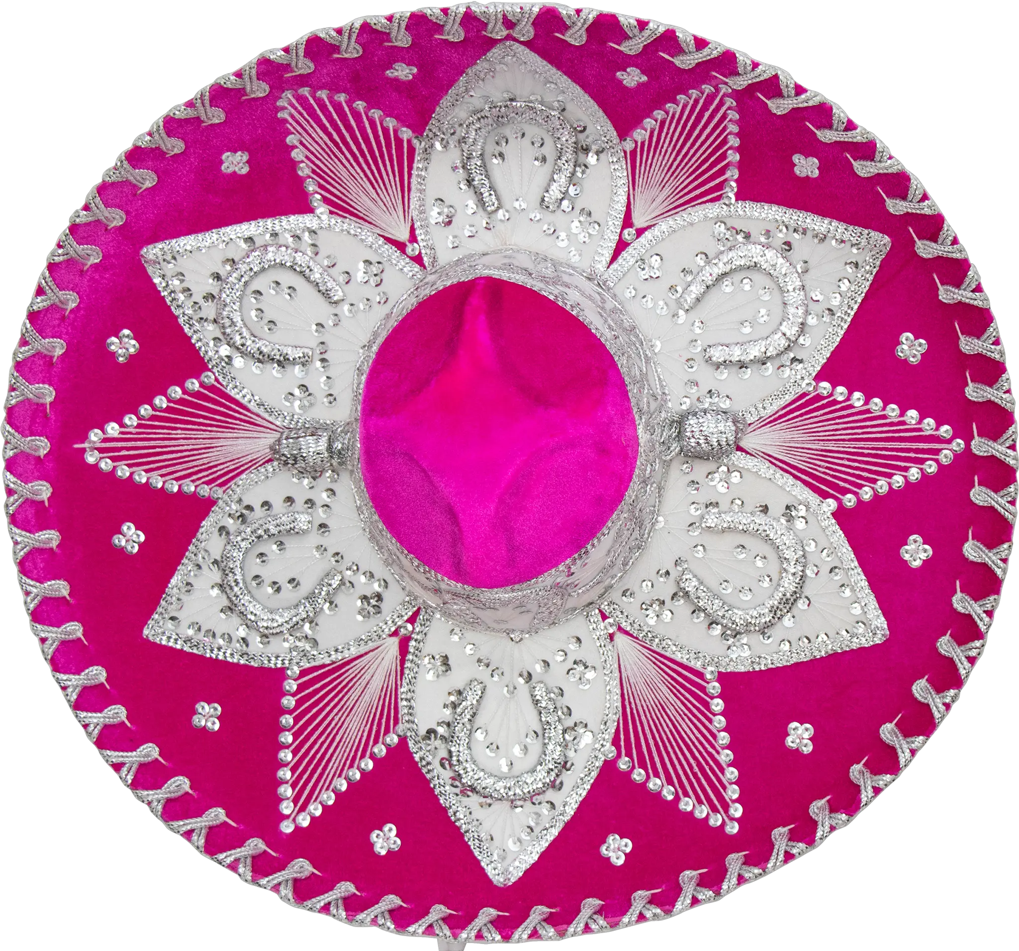 Genuine Sombrero Adult Mariachi Charro Hat Pink And White Png