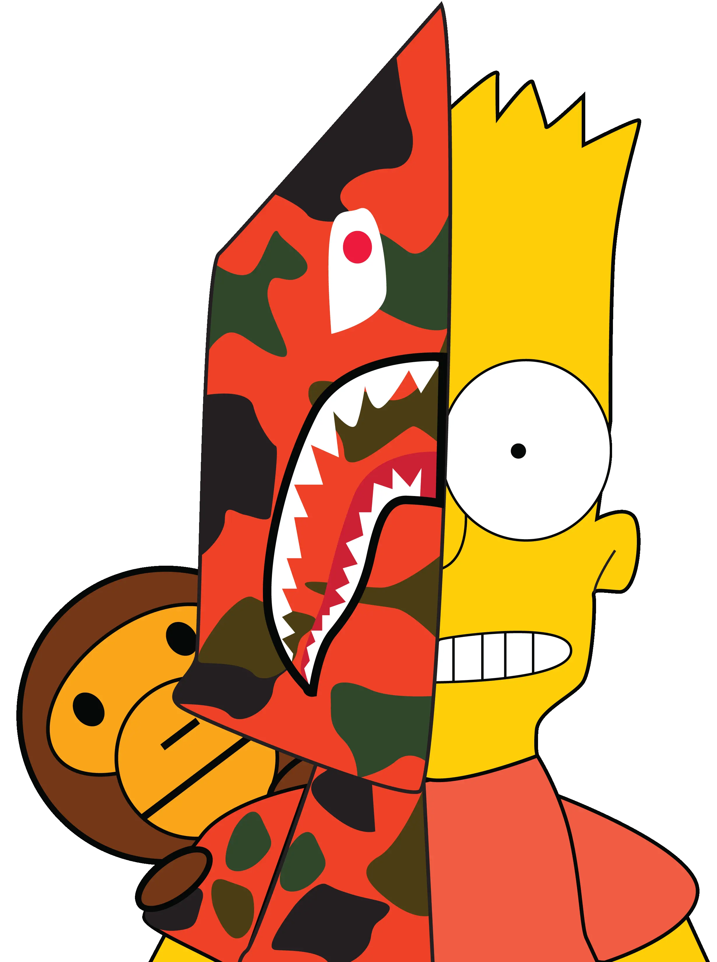 Bape Cool Simpson Drawings Bart Simpson X Bape Png Bape Logo Png