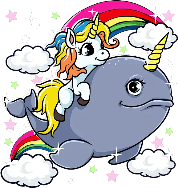 Unicorn Riding Narwhal Adorable Adorable Unicorn Png Unicorn Buddy Icon