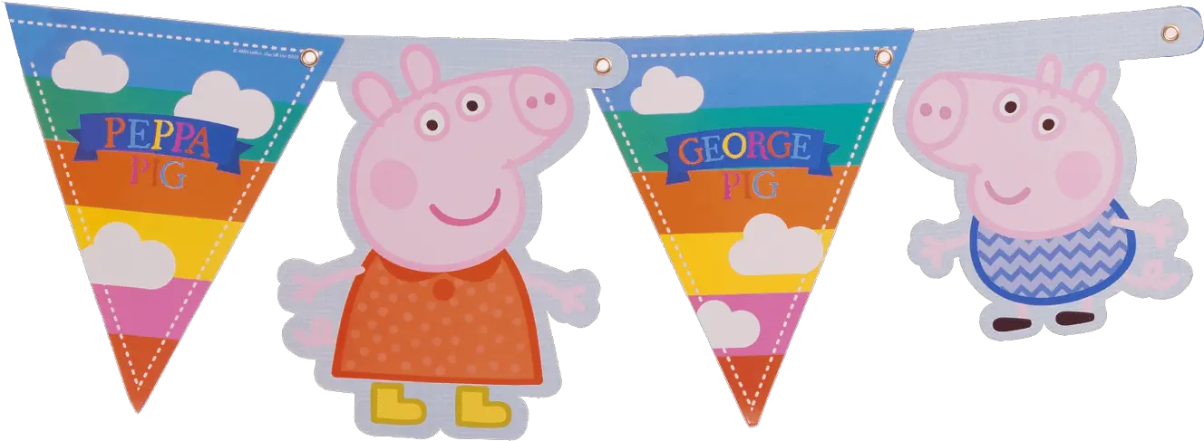 Peppa Pig Summer Fun Pennant Banner Peppa Pig Birthday Banner Printable Free Png Pennant Png