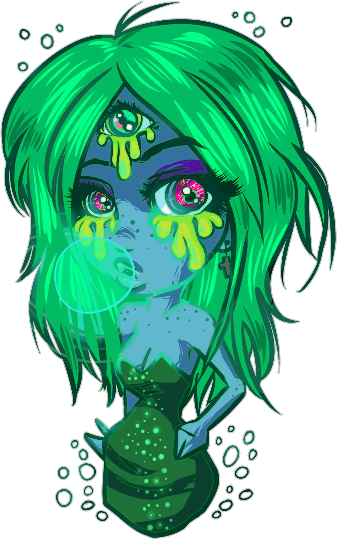 Download Hd Aliens Alien Girls Three Eyes Third Eye Third Eye Vertical Alien Png Third Eye Png