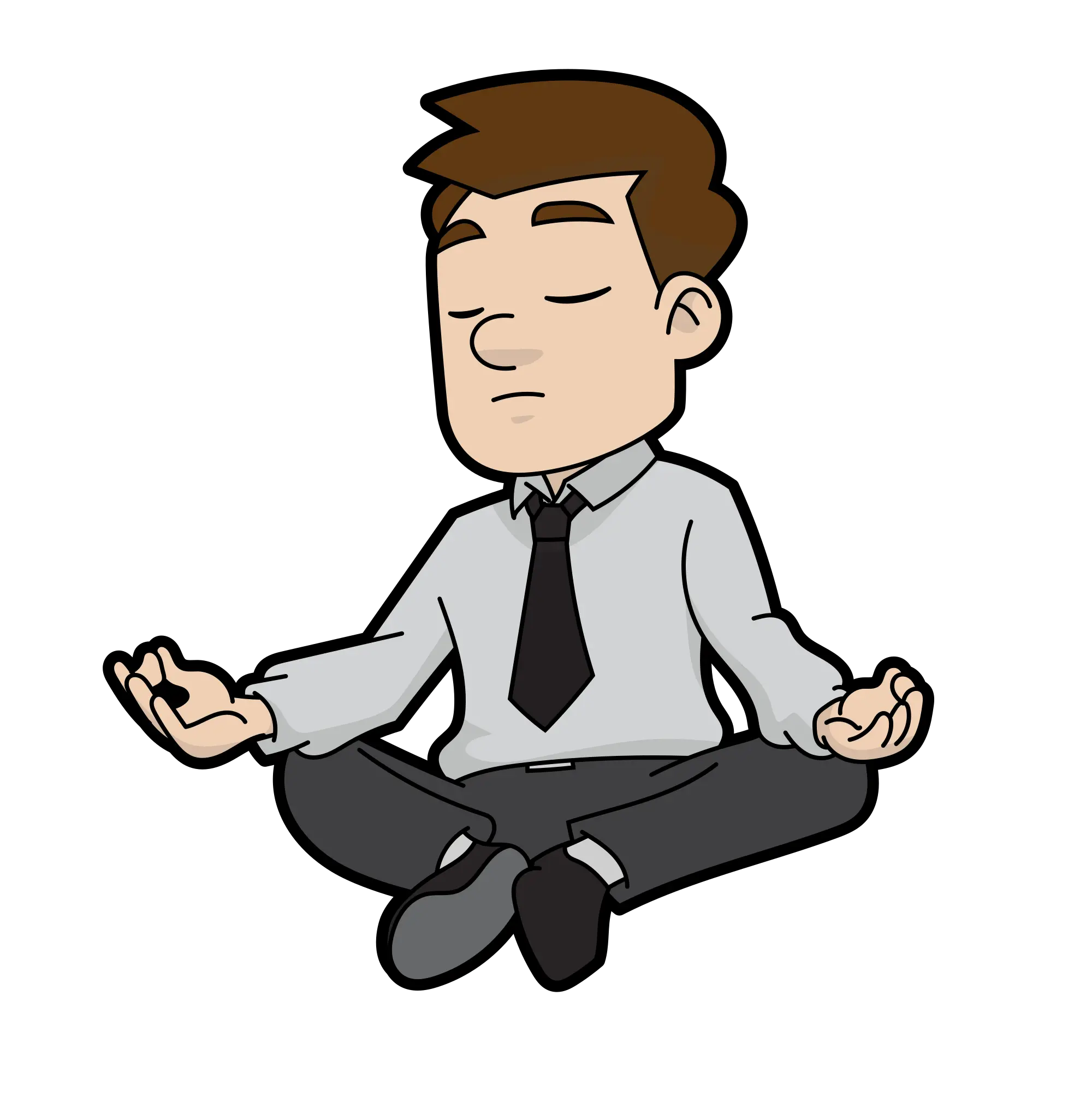 Filecartoon Meditating Mansvg Wikimedia Commons Cartoon Meditating Png Sitting Man Png