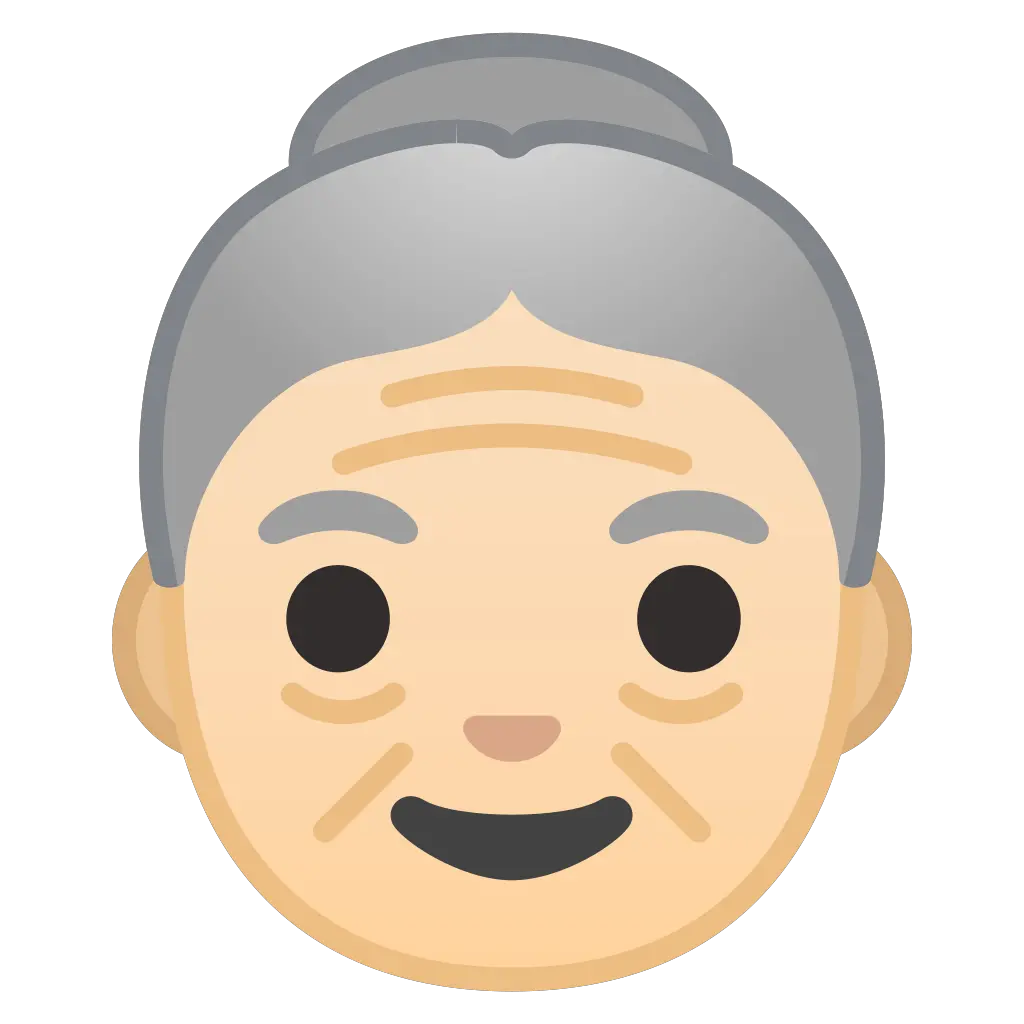 Old Woman Light Skin Tone Icon Old Woman Face Cartoon Png Woman Face Png png