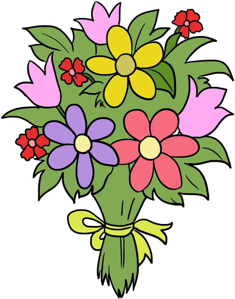 Bouquet Clipart Fun Flower Flower Bouquet Drawing Easy Draw A Bouquet Of Flowers Step By Step Png Flower Bouquet Icon png