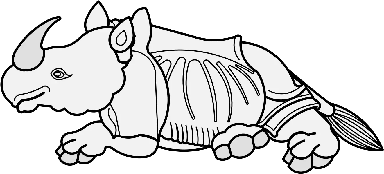Rhinoceros Traceable Heraldic Art Big Png Rhinoceros Png