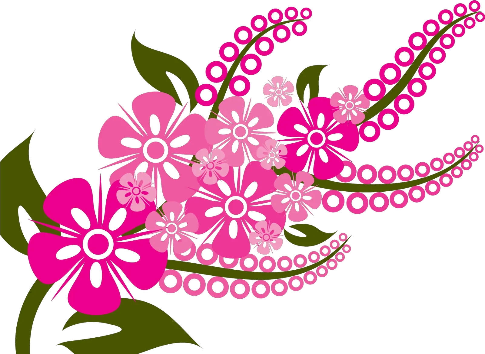 Download Hd Flower Vectors Various Colorful Flowers Vector Pink Flower Vector Png Flower Vector Png png