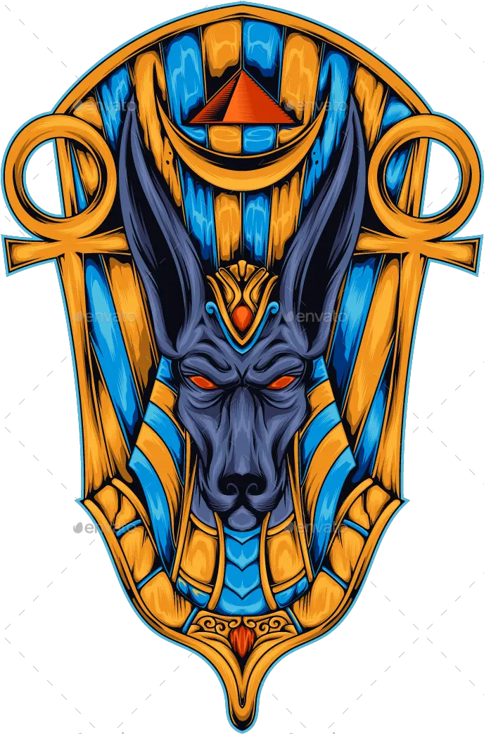 Color Illustration Of Anubis Egyptian God By Profstudio Anubis Drawing Color Png Anubis Icon