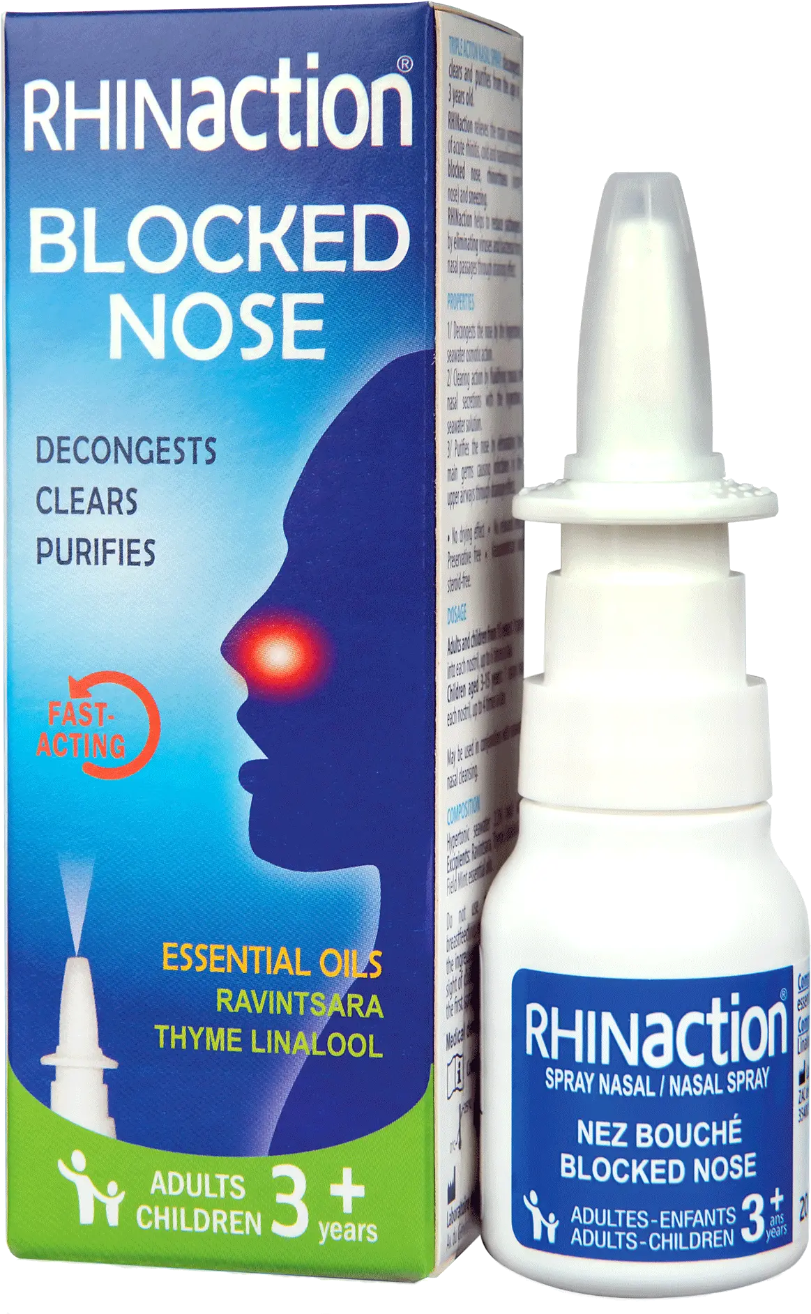 Decongestant Nasal Spray For Blocked Rhinaction Spray Png Nose Transparent