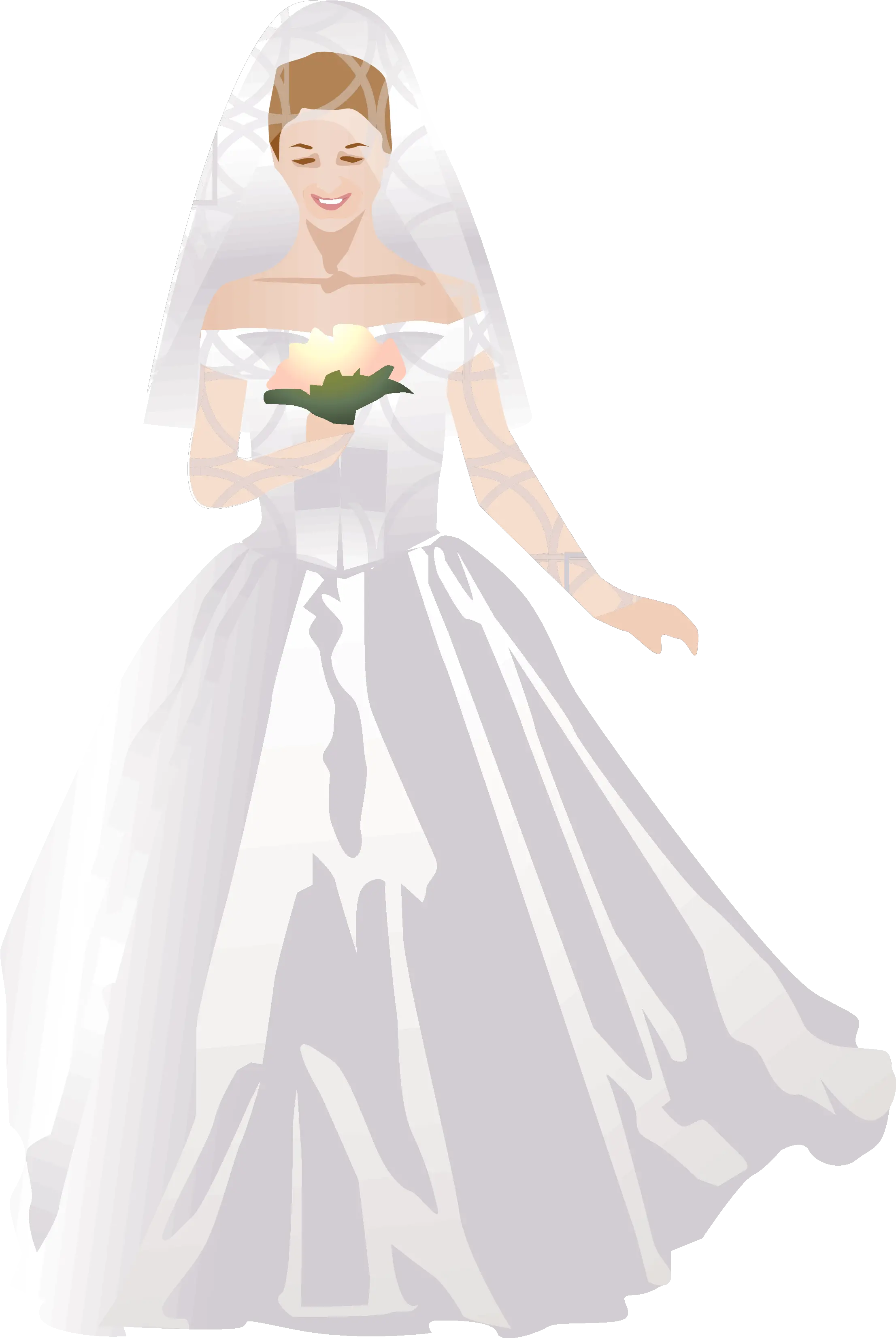 Free Black And White Wedding Veil Girl In Wedding Dress Clipart Png Wedding Veil Png png