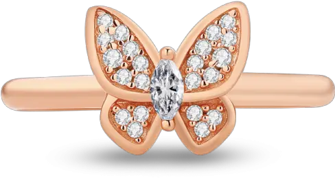 Rose Gold Butterfly Dream Rings Solid Png Gold Butterfly Png